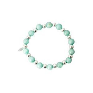 Pulsera Piedra Amazonita 8mm - Plata