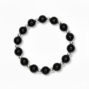 Pulsera Piedra Onix 8mm - Plata