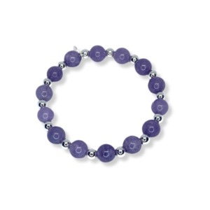 Pulsera Piedra Amatista 8mm - Plata