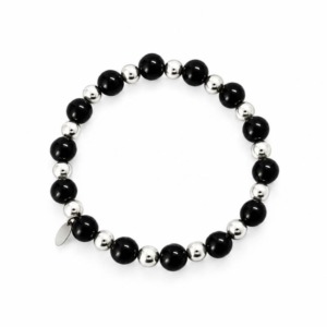 Pulsera Piedra Onix 8mm - Plata