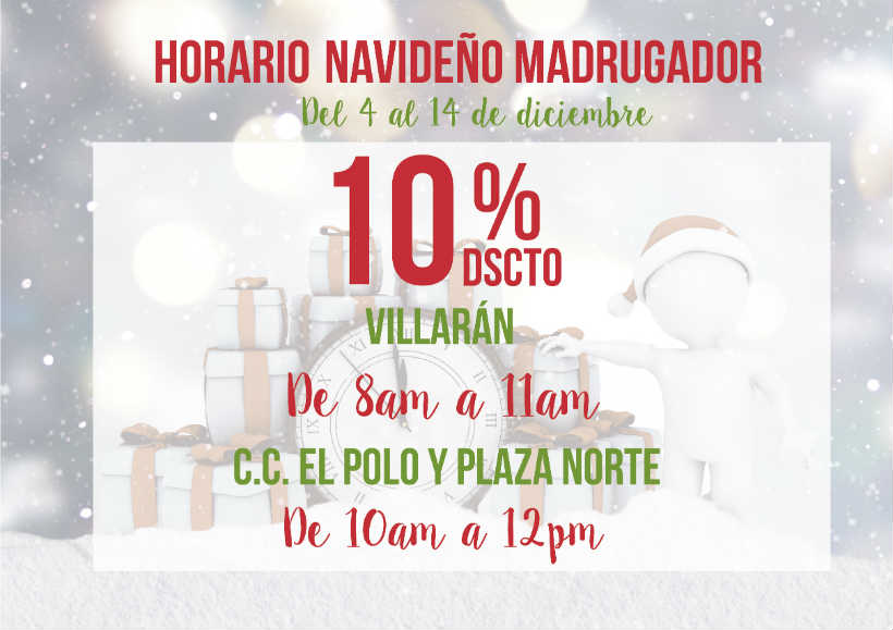 Descuento en Horario Madrgador Navideño en Argentaria