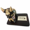 Toro de Pucará con base de madera y placa