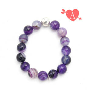 Pulsera de Agata Morada Grande y Plata