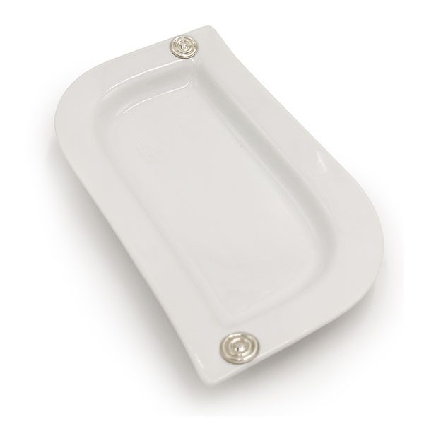 Fuente Hoja Espiral - Plata/Cerámica