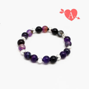 Pulsera de Ágata Morada y Plata