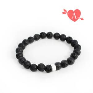 Pulsera Roca Volcánica Negra