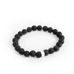 Pulsera Roca Volcánica - Plata