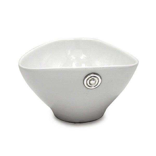 Bowl Irregular #1 con Aplique Espiral - Plata/Cerámica