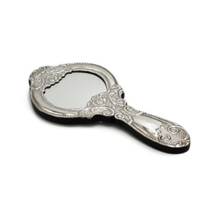 Espejo de Mano - Plata/Madera