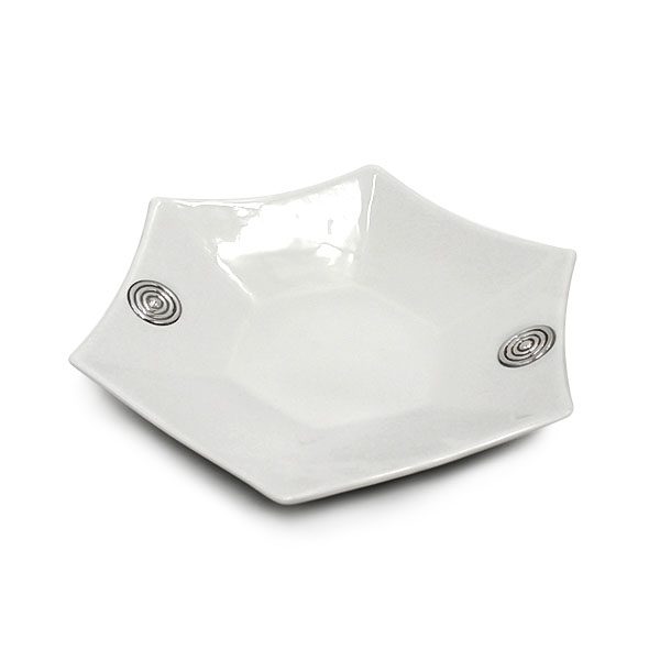 Fuente Hexagonal - Plata/Cerámica