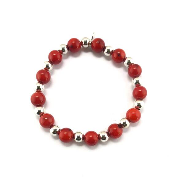 Pulsera Coral 8mm - Plata
