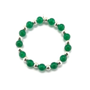 Pulsera Jade Malasia 8mm - Plata