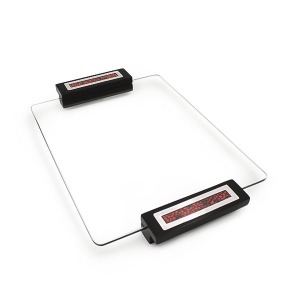 Quesera 47x30 Vidrio Huayruro - Plata/Madera