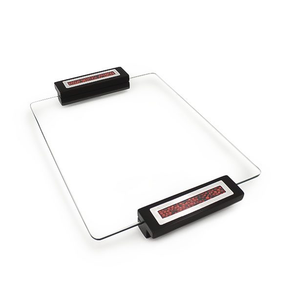 Quesera 47x30 Vidrio Huayruro - Plata/Madera