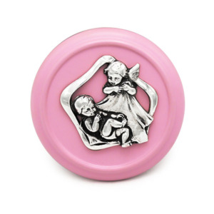 Medalla Angel de la Guarda Rosada - Plaqué