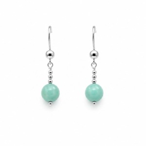 Aretes Piedra Aguamarina 8mm - Plata