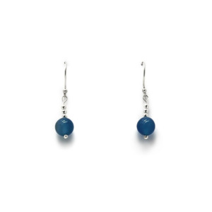 Aretes Agata Azul 8mm - Plata