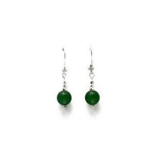 Aretes Jade Malasia 8mm - Plata