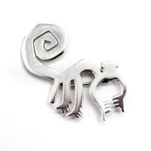 Prendedor Mono Nasca - Plata