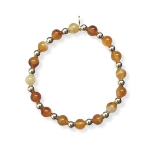 Pulsera Agata Amarilla 6mm - Plata