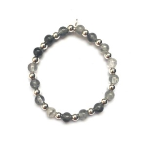 Pulsera Labradorita 6mm - Plata