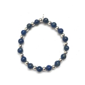 Pulsera Piedra Sodalita 6mm - Plata