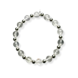 Pulsera Cuarzo Cristal 8mm - Plata