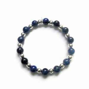 Pulsera Sodalita 8mm - Plata