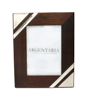 Marco 13x18 Esquinero Tri - Plata/Madera