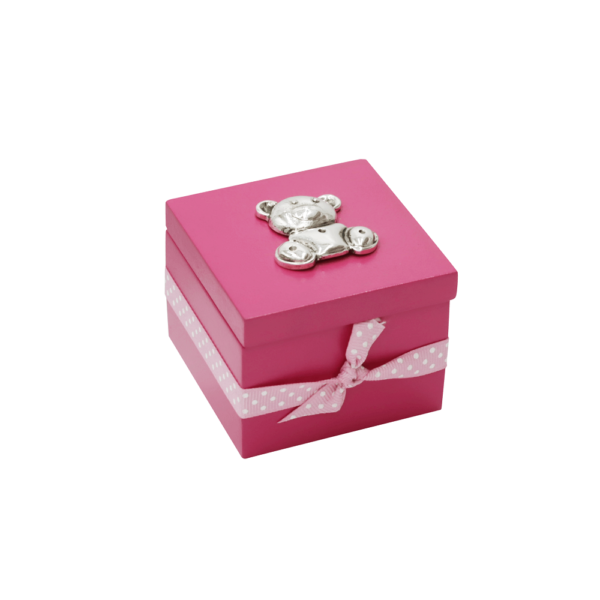Cofre 6x6 Fucsia Osito - Plaqué/Madera