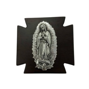Medalla Virgen de Guadalupe Cruz - Plaqué/Madera