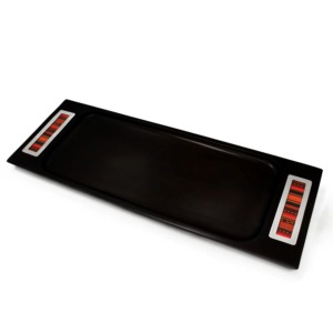 Galletera 50x18cm con Telar - Plata/Madera