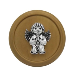 Medalla de Cuna Angel Rezando - Plaqué/Madera
