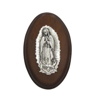 Medalla Oval 13cm Guadalupe - Plaqué/Madera