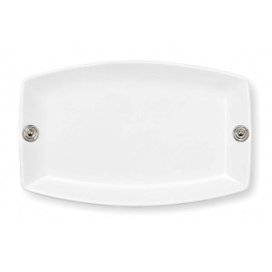 Fuente Rectangular Grande con Espirales- Cerámica/Plata