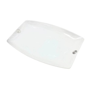 Fuente Rectangular Grande con Espirales- Cerámica/Plata
