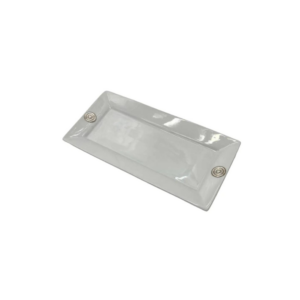 Fuente Rectangular 35x17cm con Espirales - Cerámica/Plata