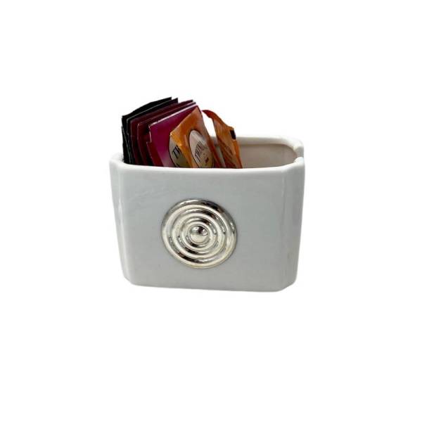 Porta Infusión/Té con Espirales - Cerámica/Plata - Imagen 2
