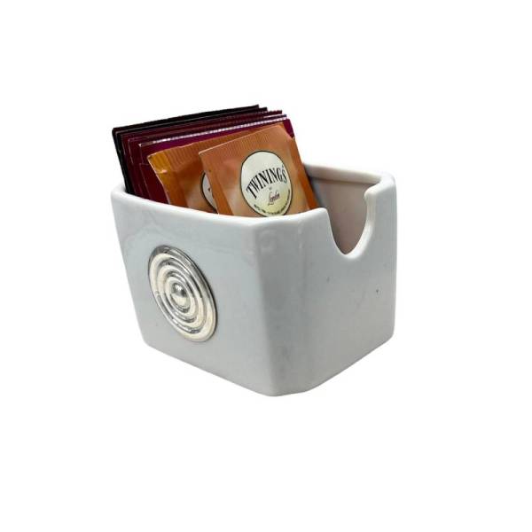Porta Infusión/Té con Espirales - Cerámica/Plata - Imagen 3