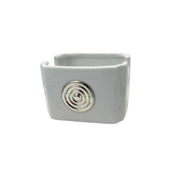 Porta Infusión/Té con Espirales - Cerámica/Plata
