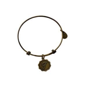 Pulsera Dorada con Dije Inicial -T-