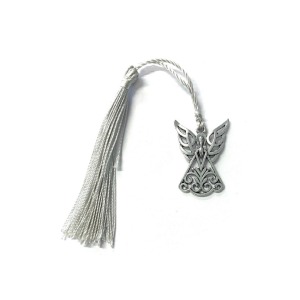 Separador de Hoja Ángel con Borla Gris x3 - Plaqué