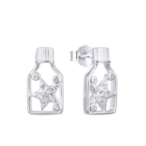 Aretes Botella Estrella - Plata