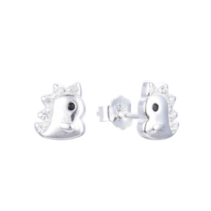 Aretes Dinosaurio Brillos - Plata
