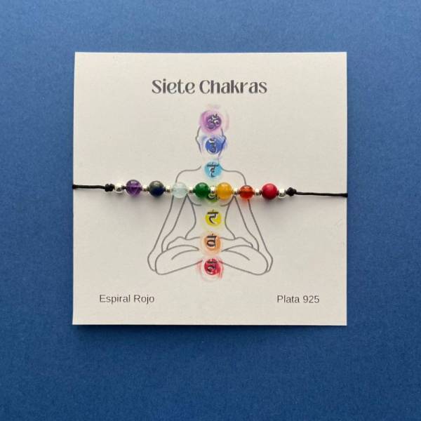 Pulsera 7 Chakras - Hilo y Plata - Imagen 2