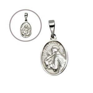 Dije San Antonio y San Francisco - Plata