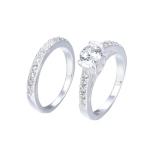 Anillo Doble Punto Luz Talla 7 - Plata