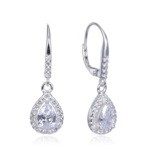 Arete Gota Blanco - Plata