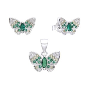 Juego Mariposas Verde - Plata