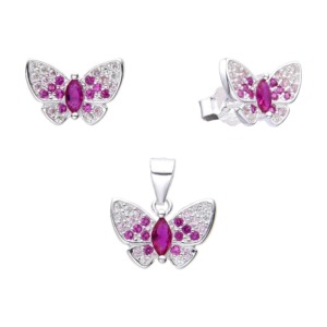Juego Mariposas Rosa - Plata